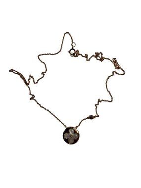 AUTHENTIC Louis Vuitton Color Blossom Sun Pendant Necklace Monogram Gold